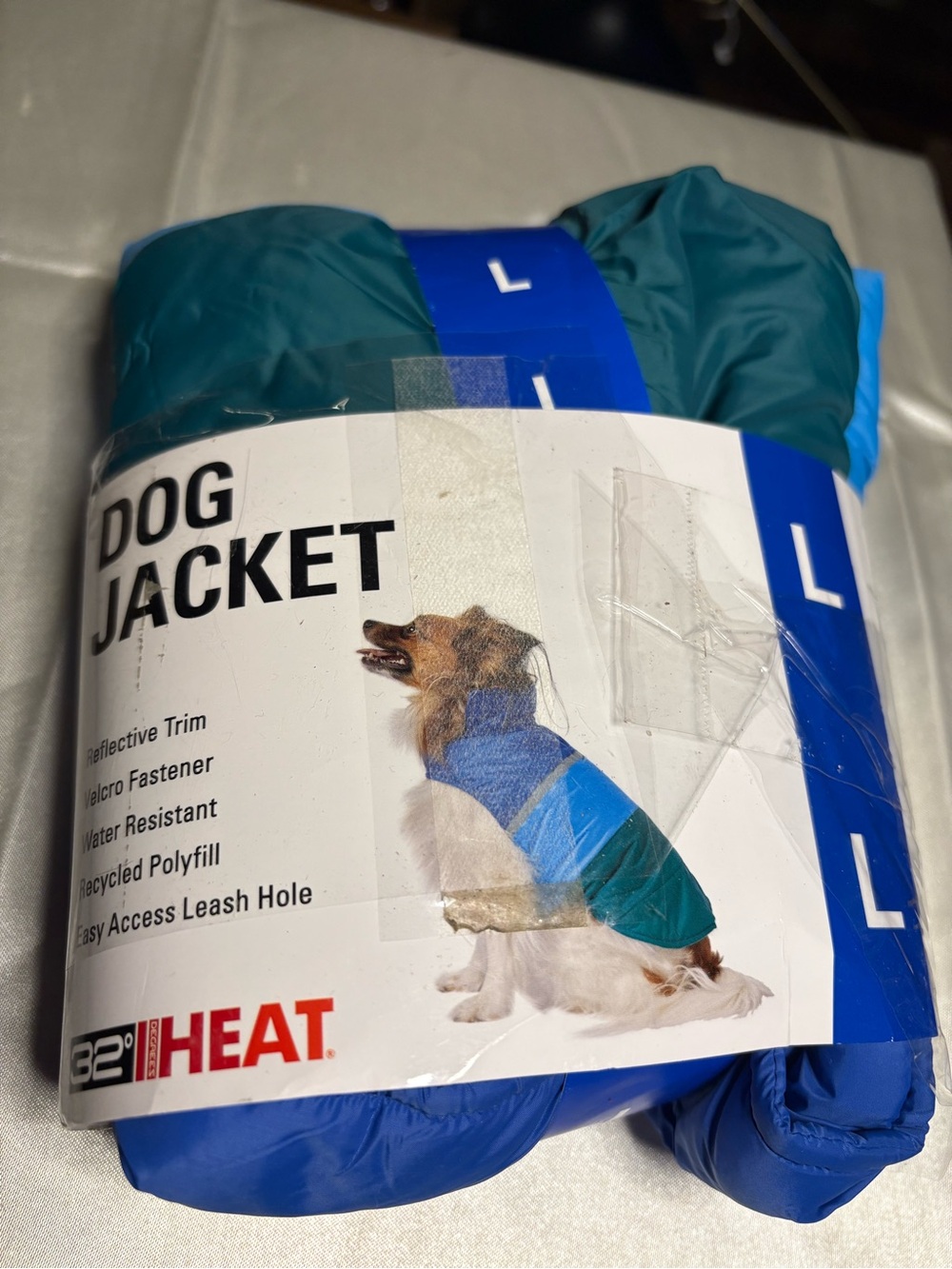 Search): NWT 32 Degrees Heat Dog Jacket Size Large - Blue & Green Colorblock Puf
